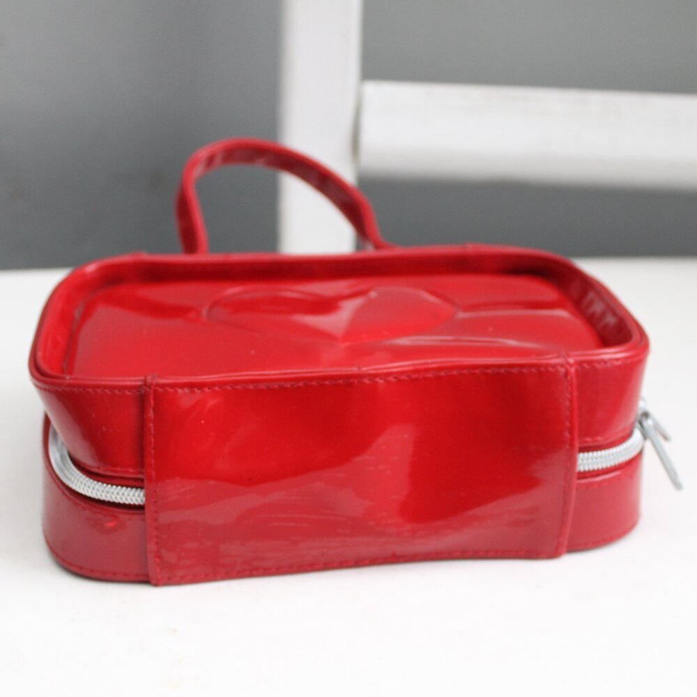 Tommy Hilfiger Vintage Y2K Red PVC 2D Heart Mini Boxy Hand Bag - Picture 3 of 6